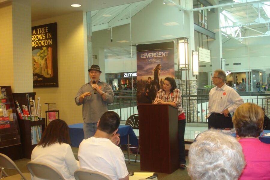 C.L. Stegall speaking about writing at a panel